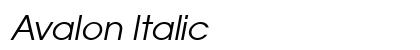 Avalon Italic Preview