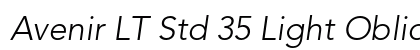Avenir LT Std 35 Light Oblique Preview