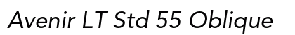 Avenir LT Std 55 Oblique Preview