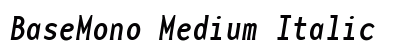 BaseMono Medium Italic Preview