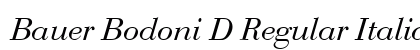 Bauer Bodoni D Regular Italic Preview