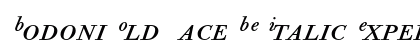 Bodoni Old Face BE Italic Expert Preview
