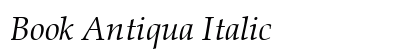 Book Antiqua Italic Preview