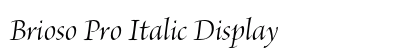 Brioso Pro Italic Display Preview