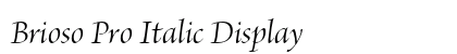 Brioso Pro Italic Display Preview