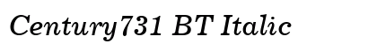 Century731 BT Italic Preview
