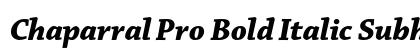 Chaparral Pro Bold Italic Subhead Preview