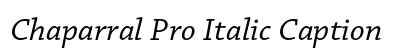 Chaparral Pro Italic Caption Preview