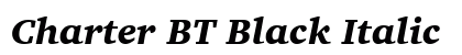 Charter BT Black Italic Preview