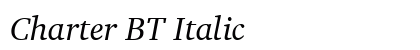 Charter BT Italic preview