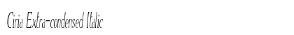 Ciria Extra-condensed Italic Preview