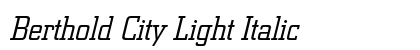 Berthold City Light Italic Preview
