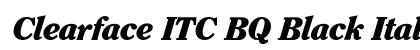 Clearface ITC BQ Black Italic Preview