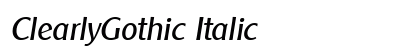 ClearlyGothic Italic Preview