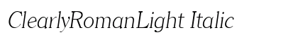 ClearlyRomanLight Italic Preview