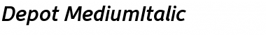 Depot Medium Italic Font