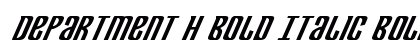 Department H Bold Italic Bold Italic preview