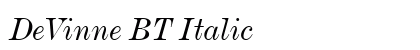 DeVinne BT Italic preview