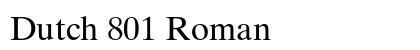 Dutch 801 Roman preview