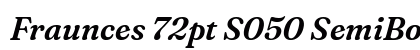 Fraunces 72pt S050 SemiBold Italic preview