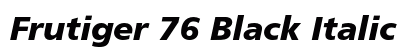 Frutiger 76 Black Italic Preview
