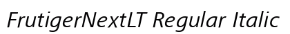 FrutigerNextLT Regular Italic Preview
