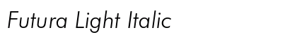 Futura Light Italic Preview