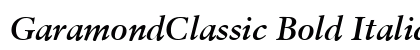 GaramondClassic Bold Italic Preview