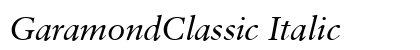 GaramondClassic Italic Preview