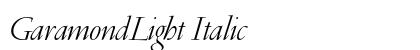 GaramondLight Italic preview