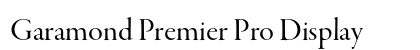 Garamond Premier Pro Display Preview