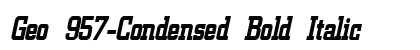 Geo 957-Condensed Bold Italic Preview