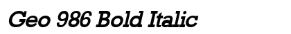 Geo 986 Bold Italic Preview