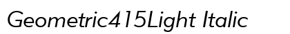 Geometric415Light Italic preview