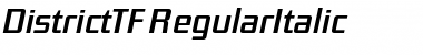 DistrictTF-RegularItalic Regular Font