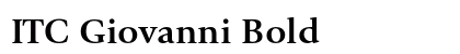 ITC Giovanni Bold Font