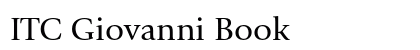 ITC Giovanni Book Font