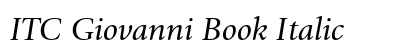 ITC Giovanni Book Italic Font