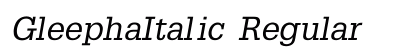GleephaItalic Regular preview