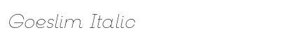 Goeslim Italic preview