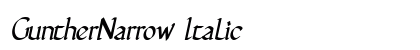 GuntherNarrow Italic Preview