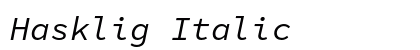 Hasklig Italic preview