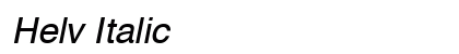 Helv Italic Preview
