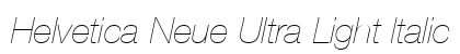 Helvetica Neue Ultra Light Italic Preview
