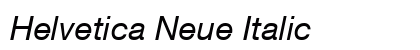 Helvetica Neue Italic Preview