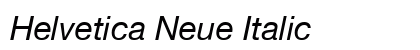 Helvetica Neue Italic Preview