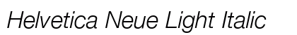Helvetica Neue Light Italic Preview
