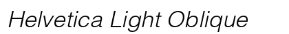 Helvetica Light Oblique Preview