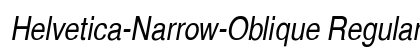 Helvetica-Narrow-Oblique Regular preview