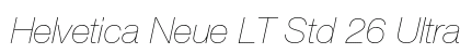 Helvetica Neue LT Std 26 Ultra Light Italic Preview
